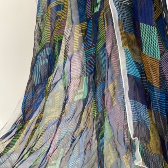 Fendi Multicolor Letter Logo Printed Silk Scarf - Picture 4 of 6